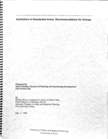 Institutions in Residential Areas : Recommendations for Change