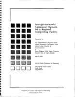 Intergovernmental Agreement Options for a Regional Composting Facility