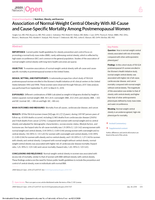 Association of Normal-Weight Central Obesity With All-Cause and Cause-Specific Mortality Among Postmenopausal Women