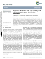 Separation of saturated fatty acids and fatty acid methyl esters with epoxy nanofiltration membranes