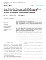 Factors influencing the pace of food intake for nursing home residents with dementia: Resident characteristics, staff mealtime assistance and environmental stimulation