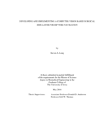 Developing and implementing a computer vision based surgical simulator for hip wire navigation