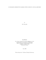 On building predictive models with company annual reports