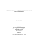 The final chapter: end-of-life identity constructions in hospice narrative performances