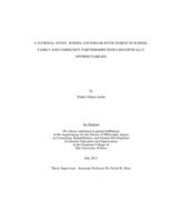 A national study: school counselor involvement in school, family and community partnerships with linguistically diverse families