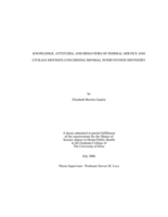 Knowledge, attitudes, and behaviors of federal service and civilian dentists concerning minimal intervention dentistry