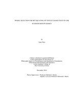 Model selection for IRT equating of Testlet-based tests in the random groups design