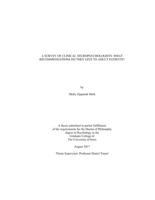 A survey of clinical neuropsychologists: what recommendations do they give to adult patients?
