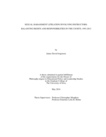 Sexual harassment litigation involving instructors: balancing legal rights and responsibilities in the courts, 1993-2013