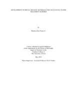 Development of metal organic materials for use in novel water treatment schemes