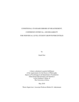 Conditional standard errors of measurement, confidence interval, and reliability for individual level student growth percentiles