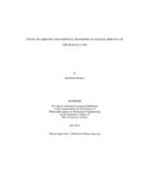 Study of airflow and particle transport in acinar airways of the human lung