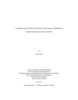 A comparative study of optimal pool design methods in computerized adaptive testing