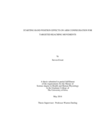 Starting hand position effects on arm configuration for targeted reaching movements
