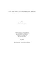 T cell regulation of acute and chronic viral infection