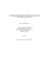 The comparative effectiveness of chiropractic on function, health, depressive symptoms, and satisfaction with care among medicare beneficiaries