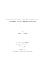 Effects of a culturally relevant music education intervention on choir members’ attitudes toward Mexican populations