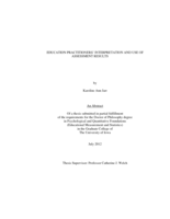 Education practitioners' interpretation and use of assessment results