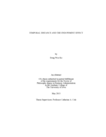 Temporal distance and the endowment effect