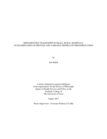 Implementing TeamSTEPPS in small rural hospitals: An examination of process and variance models of implementation