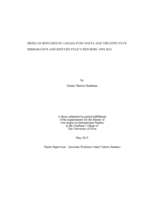 Mexican refugees in Canada post-NAFTA and the effects of immigration and refugee policy reforms: 1994-2012