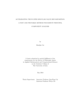 Accelerating truncated singular-value decomposition: a fast and provable method for robust principal component analysis