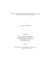 Critical accounting estimate disclosures and the value relevance of balance sheet items