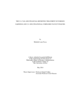 The U.S. tax and financial reporting treatment of foreign earnings and U.S. multinational companies' payout policies