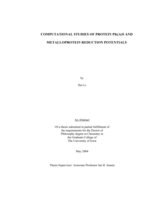 Computational studies of protein pK(a)s and metalloprotein reduction potentials