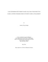 A self-determination theory-based analysis of the effects of clinical instructor behavior on student clinical engagement
