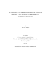 The evolution of a pay-for-performance program: a case study of a Public School District's Collaboration with an Intermediary Organization