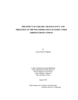 The effect of ceramic translucency and thickness on the polymerization of light-cured adhesive resin cement