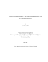 Temperature dependency of burn-off emissions in the automobile industry