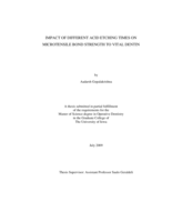 Impact of different acid etching time on microtensile bond strength to vital dentin