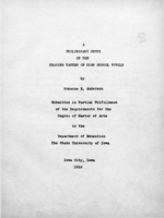 A preliminary study of the reading tastes of high school pupils