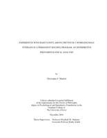 Experiences with masculinity among previously homeless male veterans in a permanent housing program: an interpretive phenomenological analysis