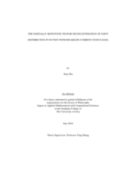 The partially monotone tensor spline estimation of joint distribution function with bivariate current status data