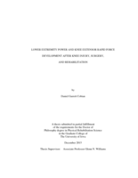 Lower extremity power and knee extensor rapid force development after knee injury, surgery, and rehabilitation