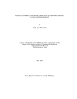Sentence complexity in children with autism and specific language impairment