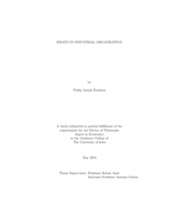 Essays in industrial organization