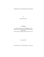 A defense of the knowledge argument