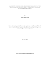 Masculinity and bystander helping behavior: a study of the relationship between conformity to masculine norms and bystander interventions