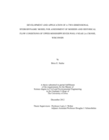 Development and application of a two-dimensional hydrodynamic model for assessment of modern and historical flow conditions of Upper Mississippi River Pool 8 near La Crosse, Wisconsin