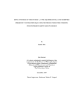 Effectiveness of the hybrid Levine equipercentile and modified frequency estimation equating methods under the common-item nonequivalent groups design
