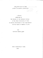The artist and his work: a study in Goethe's aesthetics