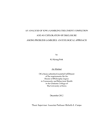 An analysis of Iowa gambling treatment completion and an exploration of disclosure among problem gamblers: an ecological approach