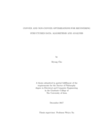Convex and non-convex optimizations for recovering structured data: algorithms and analysis