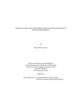 Speaking fluency and study abroad: what factors are related to fluency development?