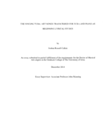 The singing tuba: art songs transcribed for tuba and piano as beginning lyrical etudes