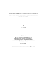 The influence of Korean counselors' personal wellness on client-perceived counseling effectiveness: the moderating effects of empathy
